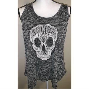 [Cato] Lace Skull racerback Tank, L